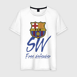 Футболка хлопковая мужская Barcelona - Spain - sweeper, цвет: белый