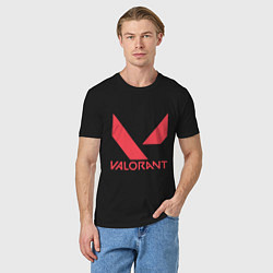 Футболка хлопковая мужская Valorant - logo, цвет: черный — фото 2