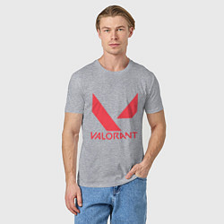 Футболка хлопковая мужская Valorant - logo, цвет: меланж — фото 2