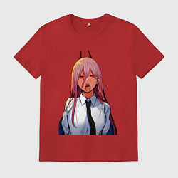 Футболка хлопковая мужская Это же Пауэр - Человек бензопила, цвет: красный