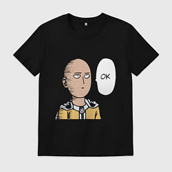 Футболка хлопковая мужская Saitama - OK, цвет: черный