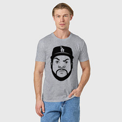 Футболка хлопковая мужская Ice Cube - head, цвет: меланж — фото 2