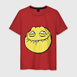 Футболка хлопковая мужская Smiley trollface, цвет: красный