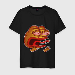 Футболка хлопковая мужская Evil Pepe sticker, цвет: черный