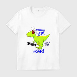Футболка хлопковая мужская Volume up lets switch on road, цвет: белый