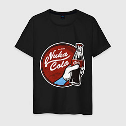 Футболка хлопковая мужская Nuka cola sticker, цвет: черный