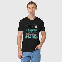 Футболка хлопковая мужская Keep Farmed & Carry Hard, цвет: черный — фото 2