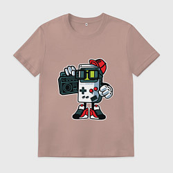 Футболка хлопковая мужская Nintendo - game boy, цвет: пыльно-розовый