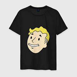 Футболка хлопковая мужская Vault boy head, цвет: черный