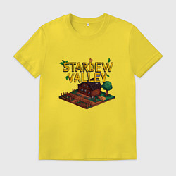 Футболка хлопковая мужская Домик в Stardew Valley, цвет: желтый