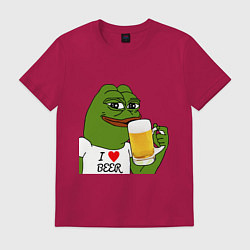 Футболка хлопковая мужская Drink Pepe, цвет: маджента