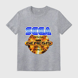 Футболка хлопковая мужская Sega genesis medal, цвет: меланж