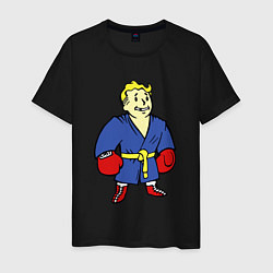 Футболка хлопковая мужская Vault boy - boxer, цвет: черный