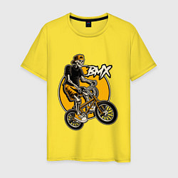 Футболка хлопковая мужская BMX rider, цвет: желтый