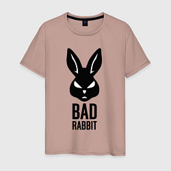 Футболка хлопковая мужская Bad rabbit, цвет: пыльно-розовый