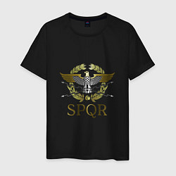 Футболка хлопковая мужская SPQR, цвет: черный