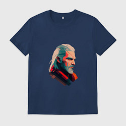 Футболка хлопковая мужская Арт Ведьмак, цвет: тёмно-синий