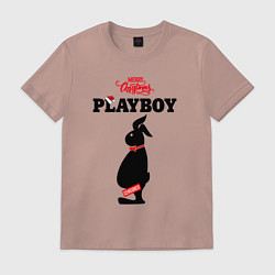 Футболка хлопковая мужская Толстяк playboy, цвет: пыльно-розовый