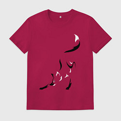 Футболка хлопковая мужская Хитрая лисица, цвет: маджента