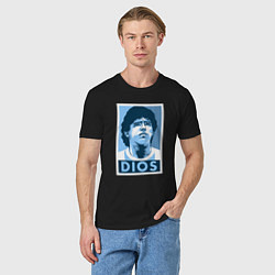 Футболка хлопковая мужская Dios Maradona, цвет: черный — фото 2