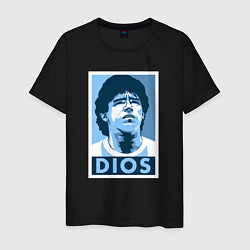 Футболка хлопковая мужская Dios Maradona, цвет: черный