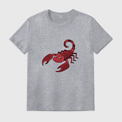 Футболка хлопковая мужская Мультяшный скорпион, цвет: меланж