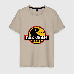 Футболка хлопковая мужская Pac-man game, цвет: миндальный