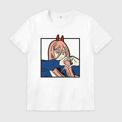 Футболка хлопковая мужская Пауэо показывает сердечко - черный, цвет: белый