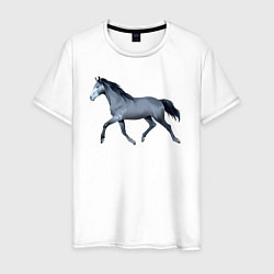 Футболка хлопковая мужская Голштинская лошадь, цвет: белый