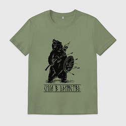 Футболка хлопковая мужская Сила в единстве, цвет: авокадо