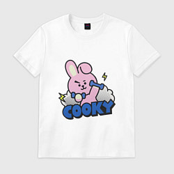 Футболка хлопковая мужская Cooky BT21 Jungkook, цвет: белый