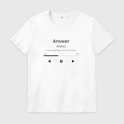Футболка хлопковая мужская Ateez Answer, цвет: белый