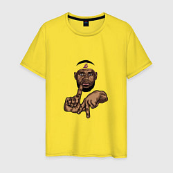 Футболка хлопковая мужская Lakers Lebron, цвет: желтый