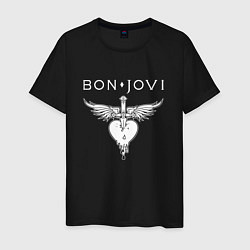 Футболка хлопковая мужская Bon Jovi Its My Life, цвет: черный