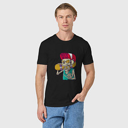 Футболка хлопковая мужская Skate or die, цвет: черный — фото 2
