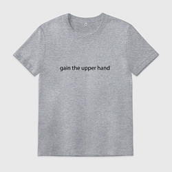 Футболка хлопковая мужская Одержать верх - фраза, цвет: меланж