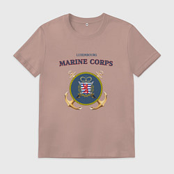 Футболка хлопковая мужская Корпус морской пехоты княжества Люксембург, цвет: пыльно-розовый