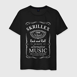 Футболка хлопковая мужская Skrillex в стиле Jack Daniels, цвет: черный