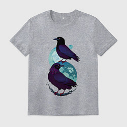 Футболка хлопковая мужская Фиолетовые вороны, цвет: меланж