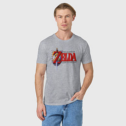 Футболка хлопковая мужская The Legend of Zelda game, цвет: меланж — фото 2