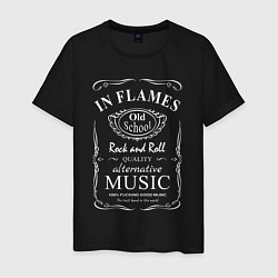 Футболка хлопковая мужская In Flames в стиле Jack Daniels, цвет: черный