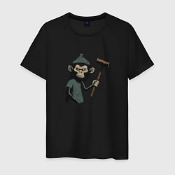 Футболка хлопковая мужская Monkey with a hammer, цвет: черный