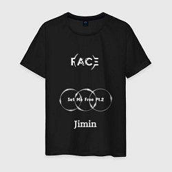 Футболка хлопковая мужская JIMIN FACE Set Me Free, цвет: черный