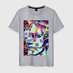 Футболка хлопковая мужская Andy Warhol - pop art - self-portrait, цвет: меланж