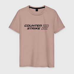 Футболка хлопковая мужская Counter Strike 2, цвет: пыльно-розовый