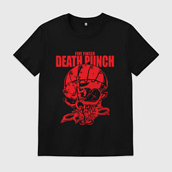 Футболка хлопковая мужская Five Finger Death Punch череп, цвет: черный