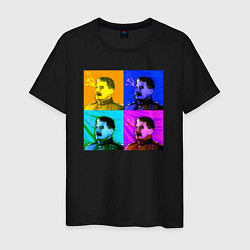 Футболка хлопковая мужская Color Stalin, цвет: черный