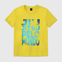 Футболка хлопковая мужская Jiu Jitsu Pelo Mundo, цвет: желтый