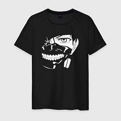 Футболка хлопковая мужская Tokyo Ghoul art black and white, цвет: черный