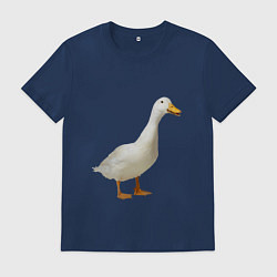 Футболка хлопковая мужская Гусь, цвет: тёмно-синий